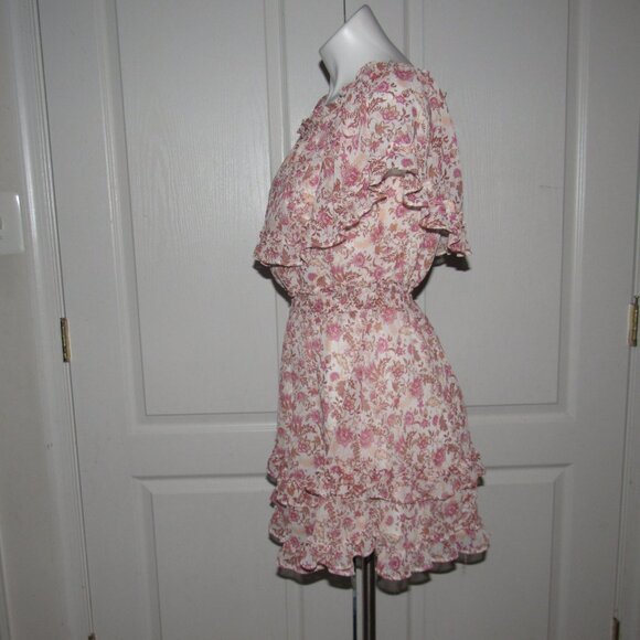 Jessica Simpson Floral Ruffle Tiered Mini Dress Size XS • Boho Chic Romance - Picture 3 of 8